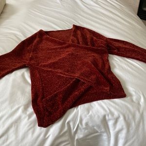 Soft front cross sweater